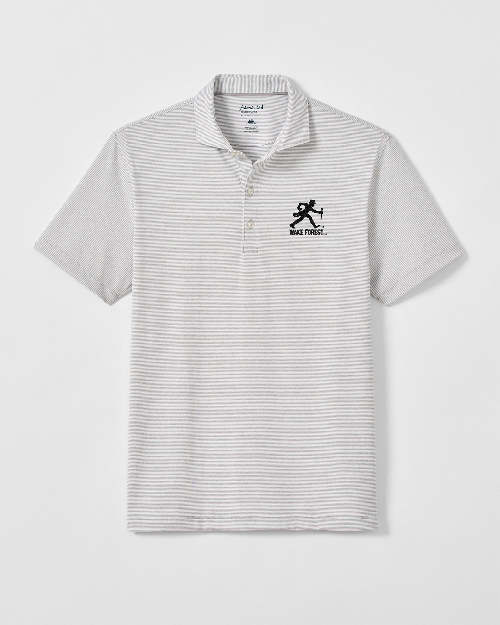 Wake Forest University Lyndonn Striped Jersey Performance Polo